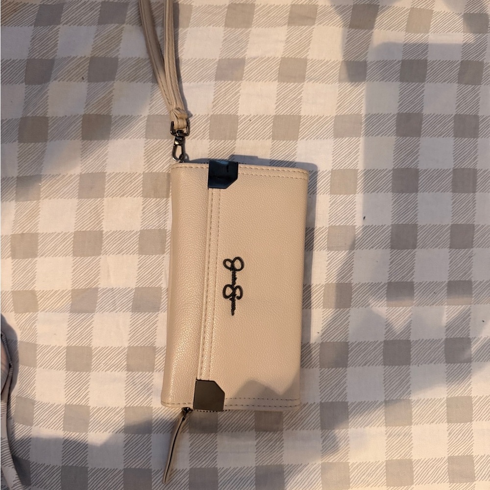 Jessica Simpson Taupe Wallet with White Pattern